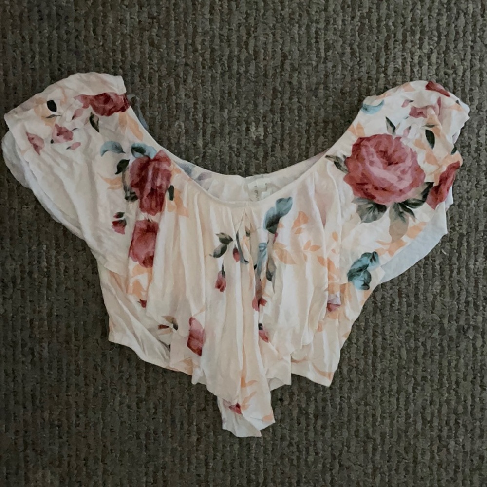 Floral Off Shoulder Crop Top